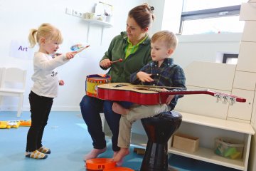 Children making music